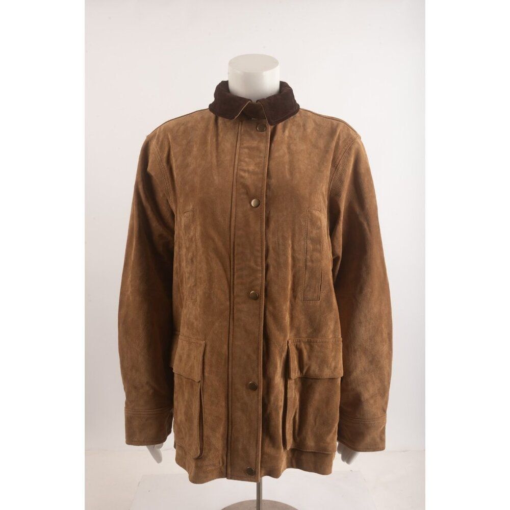 Zara Womans Jacket Coat Suede Pig Leather Size S Small Tan Brown 4341/755 NWT - Picture 2 of 8